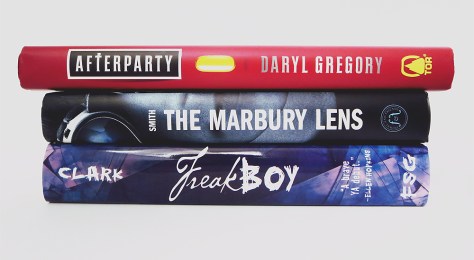 May2015_BookHaulSpinePoetry_afterparty-marbury-lens-freakboy